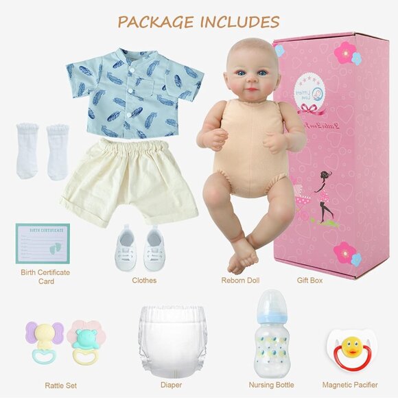 🆕20Inch Soft Cloth Body Newborn Baby Poseable Limbs Smiling Noah Doll Baby Boy - Picture 9 of 10